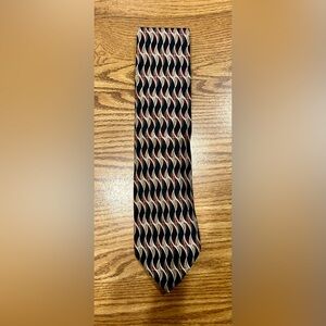 Todays Man Necktie Made in Italy, black/tan/burgundy/tan